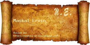 Maskal Ervin névjegykártya
